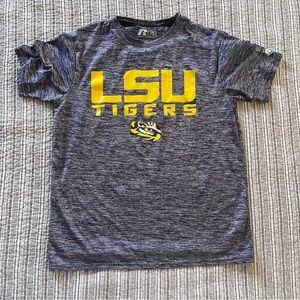 LSU Tigers Youth Heathered Gray Performance T-Shirt - Yellow Logo